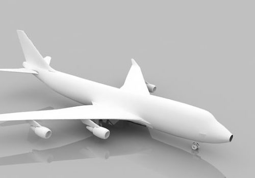 White Airplane Lowpoly