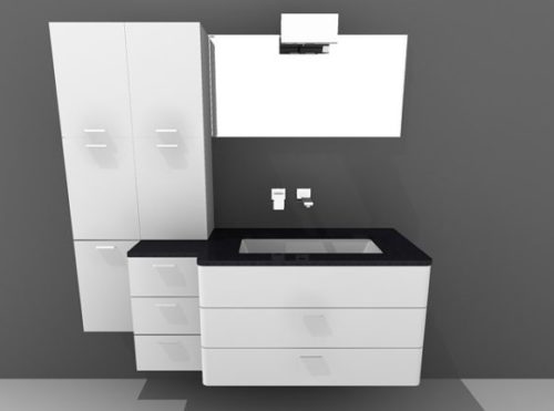 White Bathroom Furniture Vanity Wall Cabinet