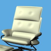 White Leather Lounge Chair And Ottoman | Furniture