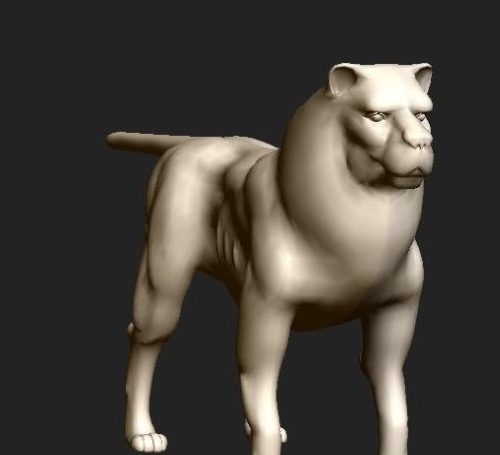 White Lion Low Poly Animal