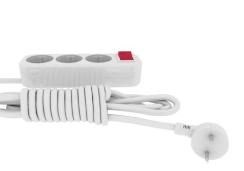 Home White Power Strip With Switch