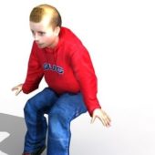 Character White Teenage Boy Sitting