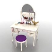 Classic White Vanity Table Stool