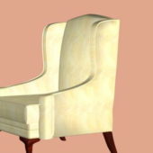 White High Back Wing Chair
