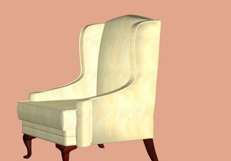 White High Back Wing Chair