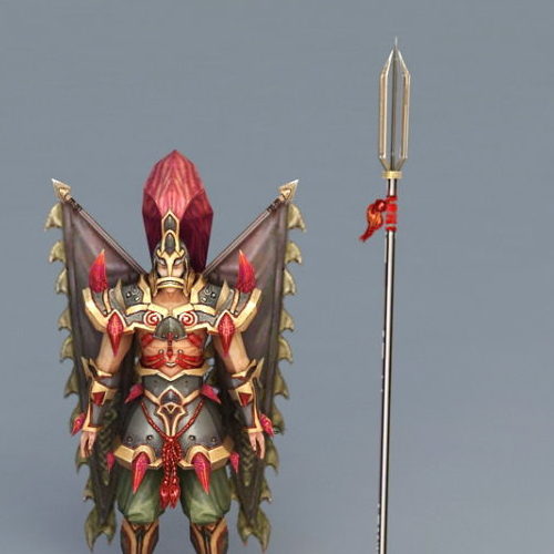 Character Winged Warrior With Spear