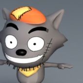 Funny Wolf Cartoon Character