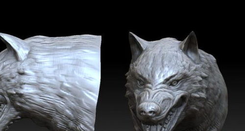 Wolf Head Sculpture Animal