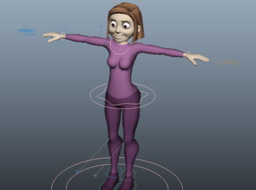 Cartoon Character Woman Rigged Free 3D Model - .Ma, Mb - 123Free3DModels