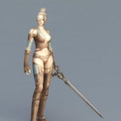 Woman Warrior Character With Sword