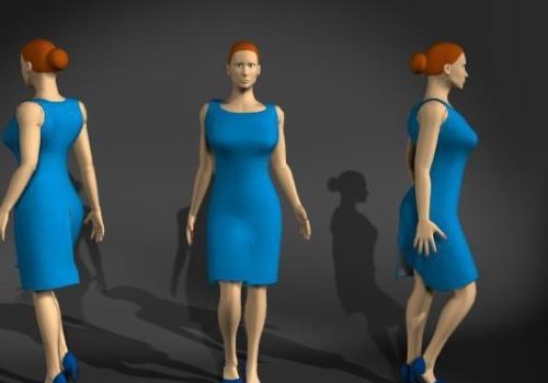 Woman With Modern Blue Dress | Characters