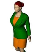 Woman Character In Fashion Coat Suit Characters
