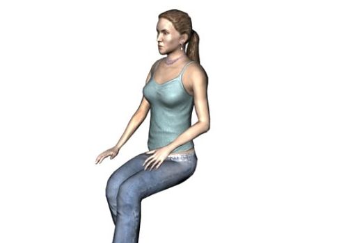 Woman In Jeans Spaghetti Top Human Characters