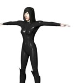 Woman Character In Leather Catsuit Characters