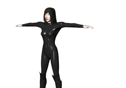 Woman Character In Leather Catsuit Characters