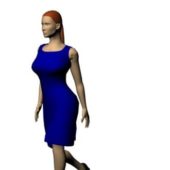 Woman Character In Sleeveless Mini Dress Characters