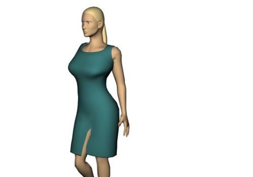 Woman Character In Sleeveless Sheath Dress Characters