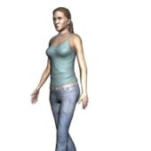Woman In Slip Dress And Jeans Human Characters