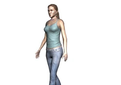 Woman In Slip Dress And Jeans Human Characters