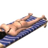 Woman Sunbathing In Bikini Characters
