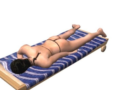 Woman Sunbathing In Bikini Characters