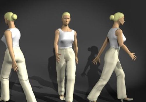 Woman White Dress Walking Pose | Characters