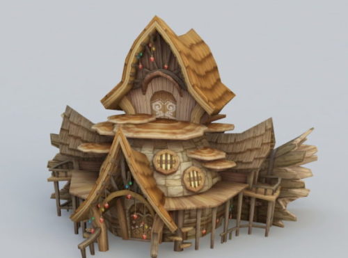 Wooden Elf House Building