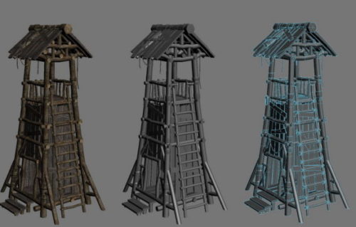 Medieval Wood Stone Guard Tower