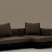 Wood Base Brown Corner Sofa | Furniture