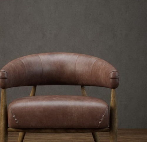 Modernism Wood Base Leather Tub Chair | Furniture
