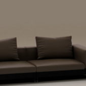 Brown Two-seater Cushion Couch | Furniture