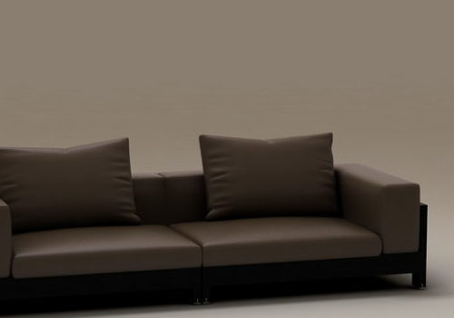 Brown Two-seater Cushion Couch | Furniture