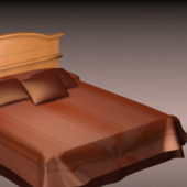 Furniture Wood Double Platform Bed