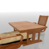 Wood Tea Table Chair Set | Furniture