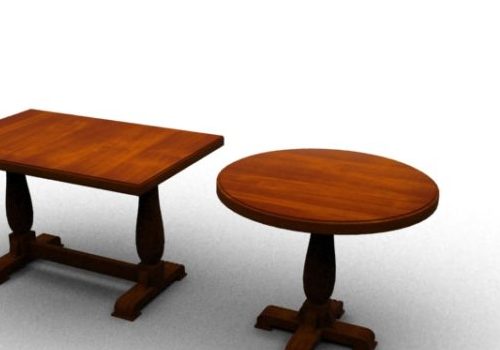 Coffee Table Brown Wood Table Set Furniture