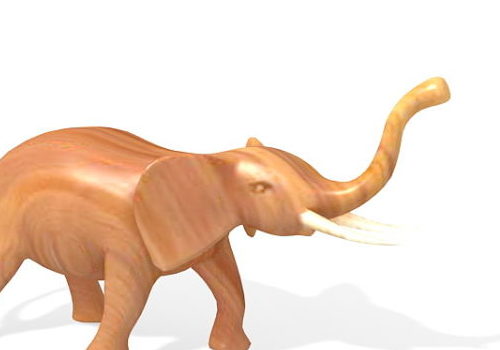 Wooden Elephant Sculpture Animals