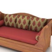 Wooden Camel Sofa Bed Vintage Style Furniture