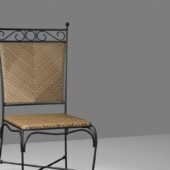 Furniture Wrought Iron Wicker Dining Chair