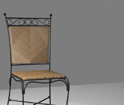 Furniture Wrought Iron Wicker Dining Chair