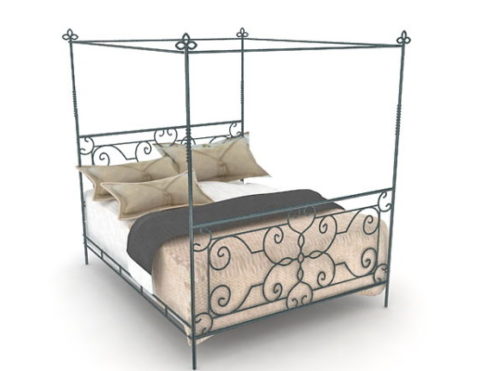 Bedroom Wrought Iron Canopy Bed