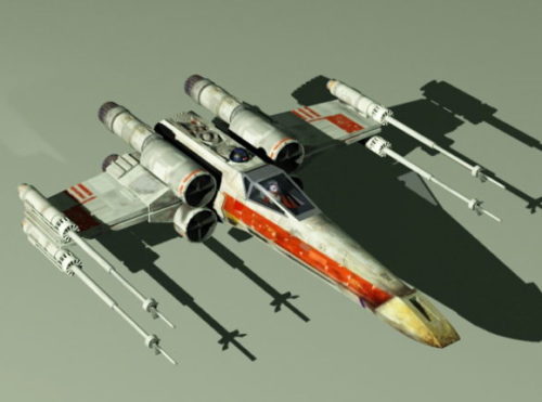X-wing Airplane Starfighter Rigged