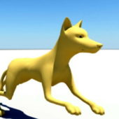 Yellow Dog Animal Animated Rigged