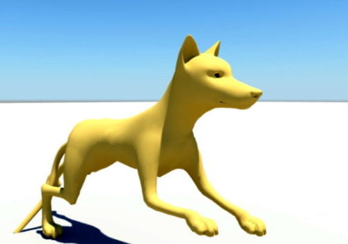 Yellow Dog Animal Animated Rigged