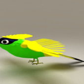 Yellow Hummingbird Lowpoly | Animals