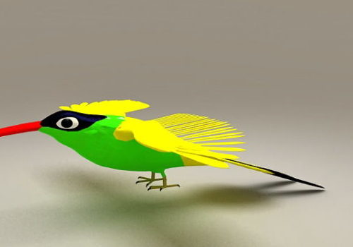 Yellow Hummingbird Lowpoly | Animals