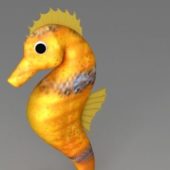 Yellow Seahorse Character