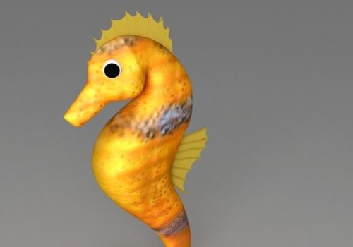 Yellow Seahorse Character