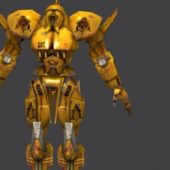 Yellow Battle Robot Game Character