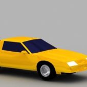 Lowpoly Yellow Coupe Car