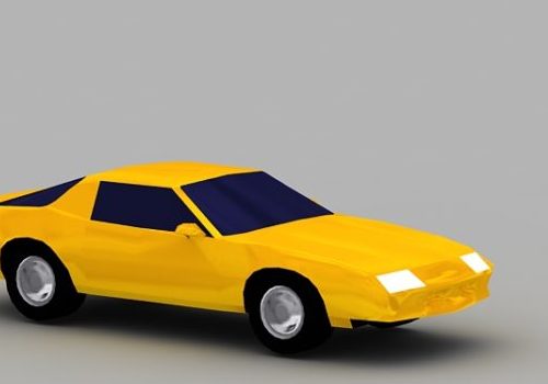 Lowpoly Yellow Coupe Car